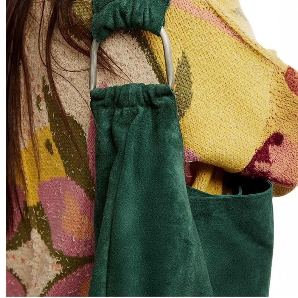 Free People Dark Green Suede Shoulder Bag - Picture 4 of 7